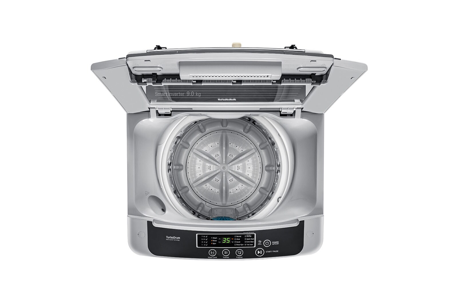 LG Lavadora de 9 kg carga superior Smart Inverter con TurboDrum™, gris, WT9DPB