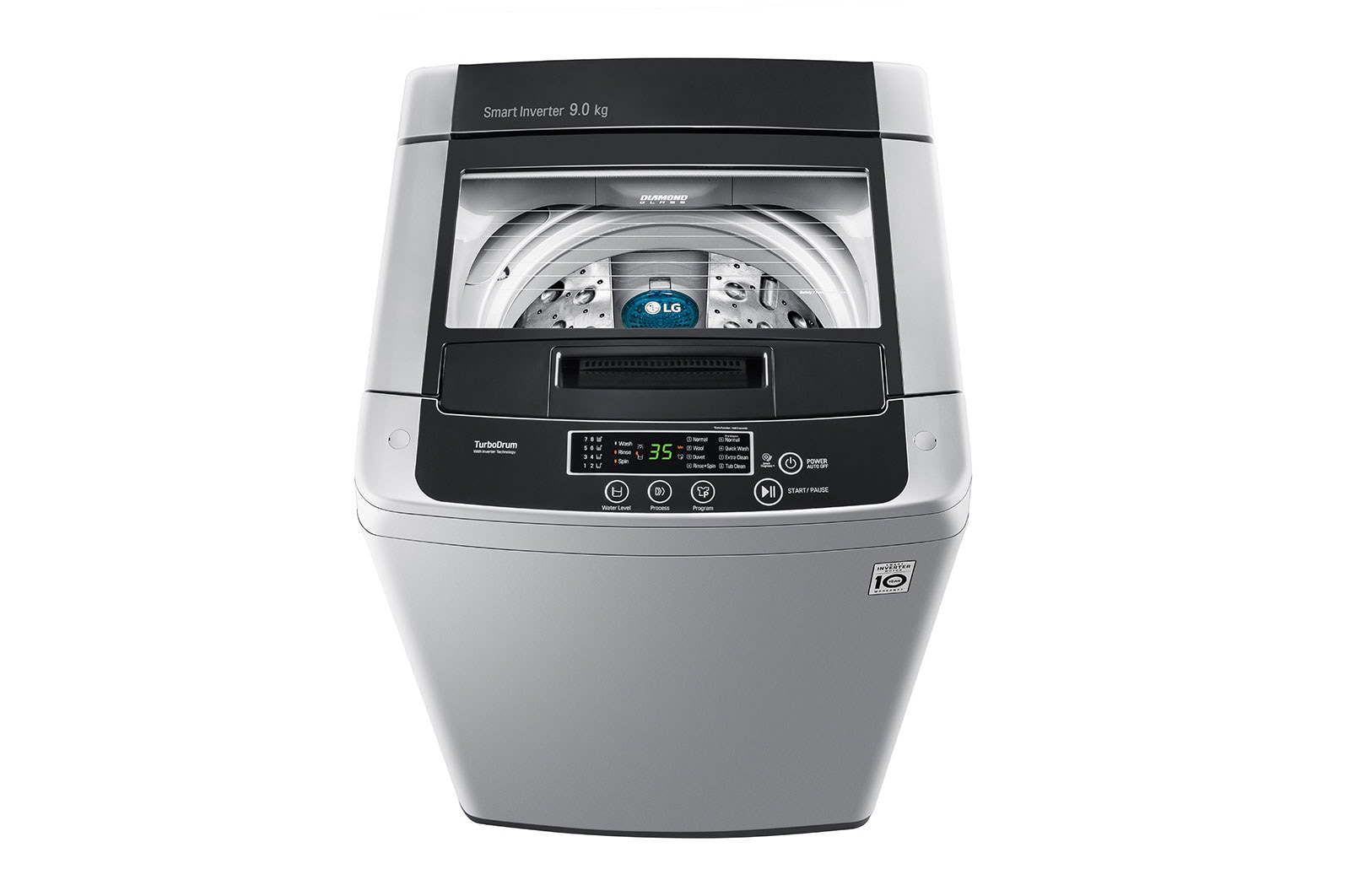 LG Lavadora de 9 kg carga superior Smart Inverter con TurboDrum™, gris, WT9DPB