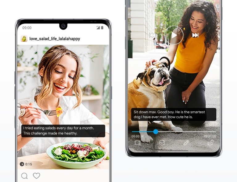 Subtítulos generándose en tiempo real en vídeos reproducidos en smartphones.