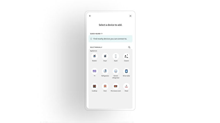 La imagen muestra la pantalla de la aplicación LG ThinQ