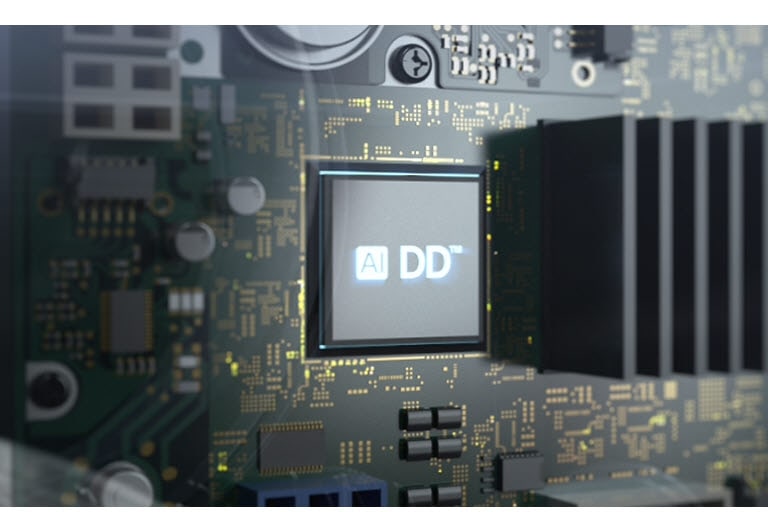 Un chip de AIDD se muestra dentro de la máquina.
