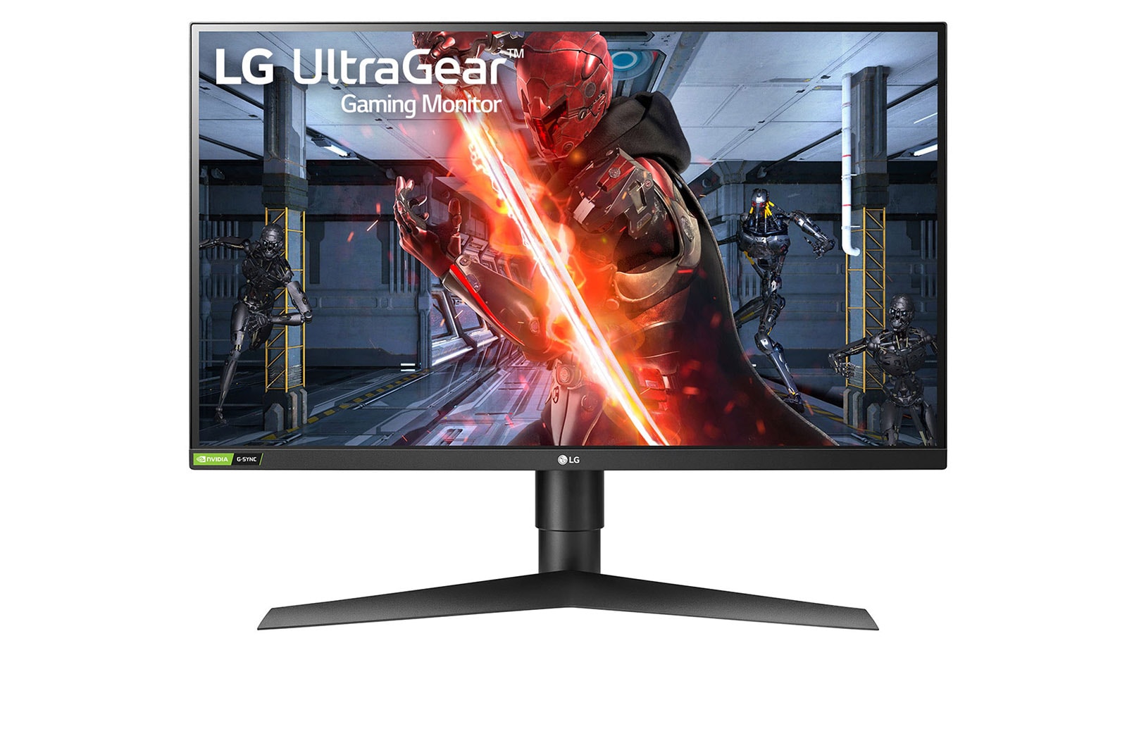 Vista frontal de LG Monitor Gamer UltraGear 27” Full HD IPS compatible con G-Sync 27GN750-B