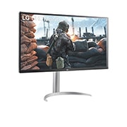 side view of the monitor moving downwards for height adjustment