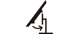 One-click stand monitor pictogram.	