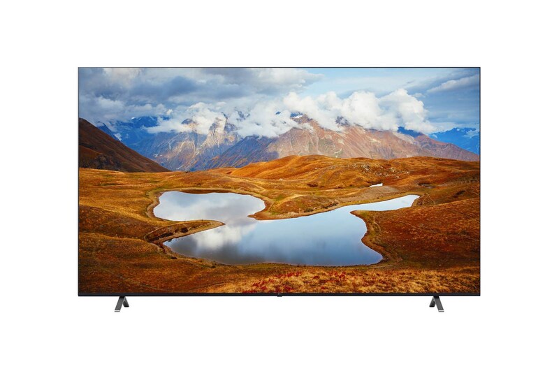 Vista frontal de LG UHD 55'' UR871 4K Smart Comercial TV con ThinQ AI, 4K Procesador Inteligente α5 generación 6 55UR871C0SA