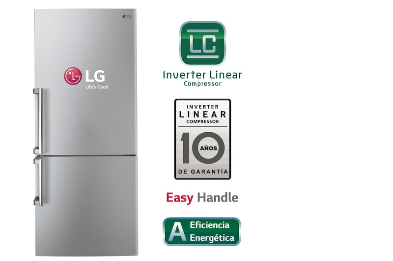 LG Refrigeradora con Inverter Linear Compressor, 398 L, GB40EVB