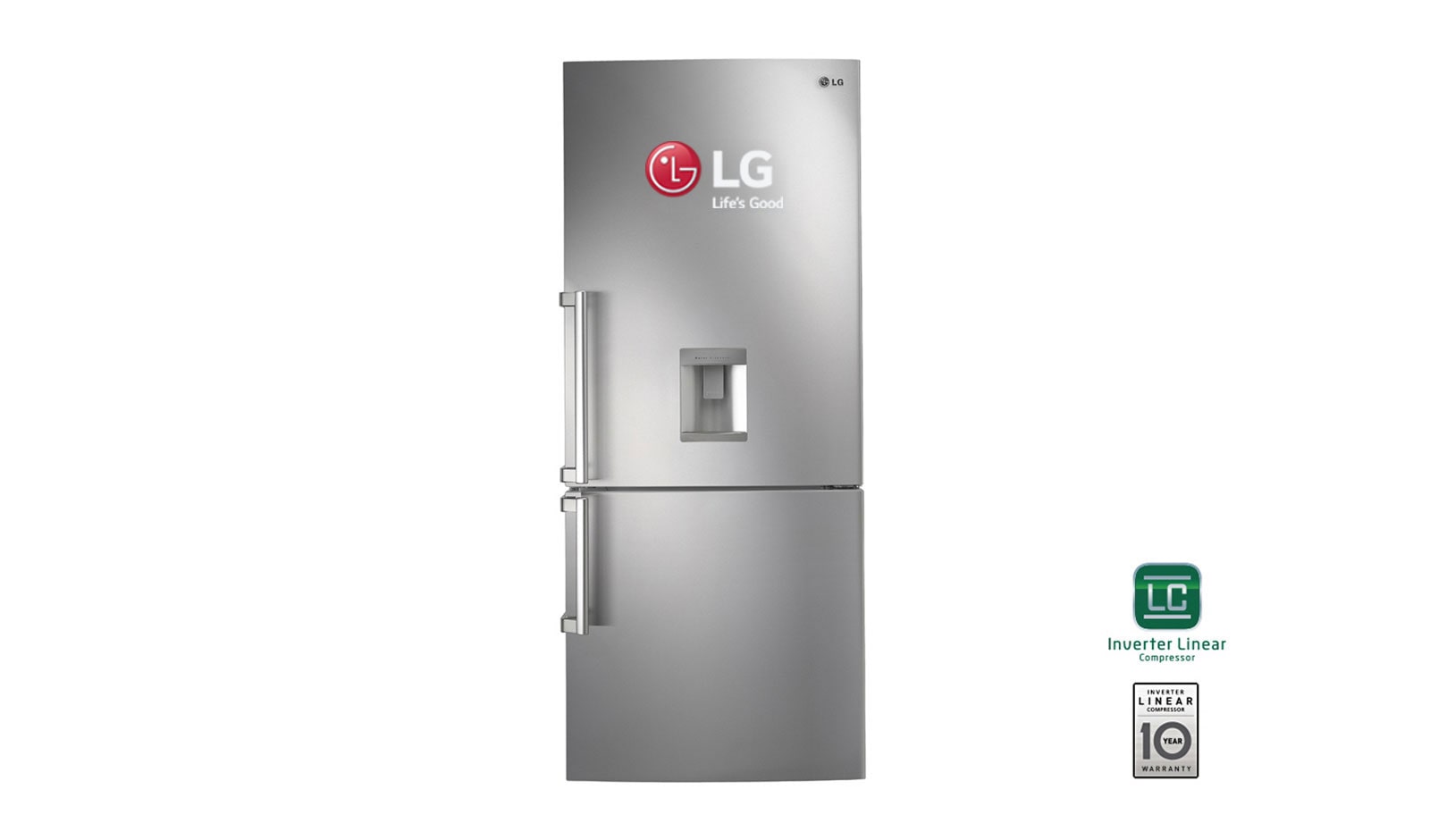 Vista frontal de Refrigeradora con Inverter Linear Compressor (10 años de garantía) y 393L de capacidad GB40WVN