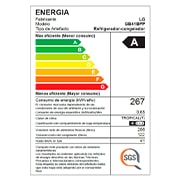 LG Refrigeradora Bottom Freezer 408L con Múltiple Flujo de Aire, GB41BPP
