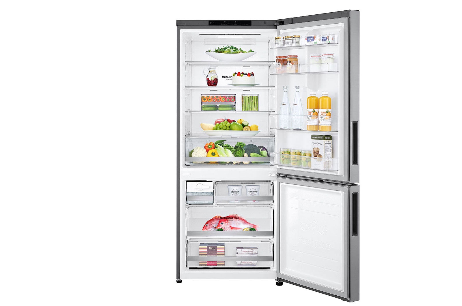 LG Refrigeradora Bottom Freezer 408L con Múltiple Flujo de Aire, GB41BPP