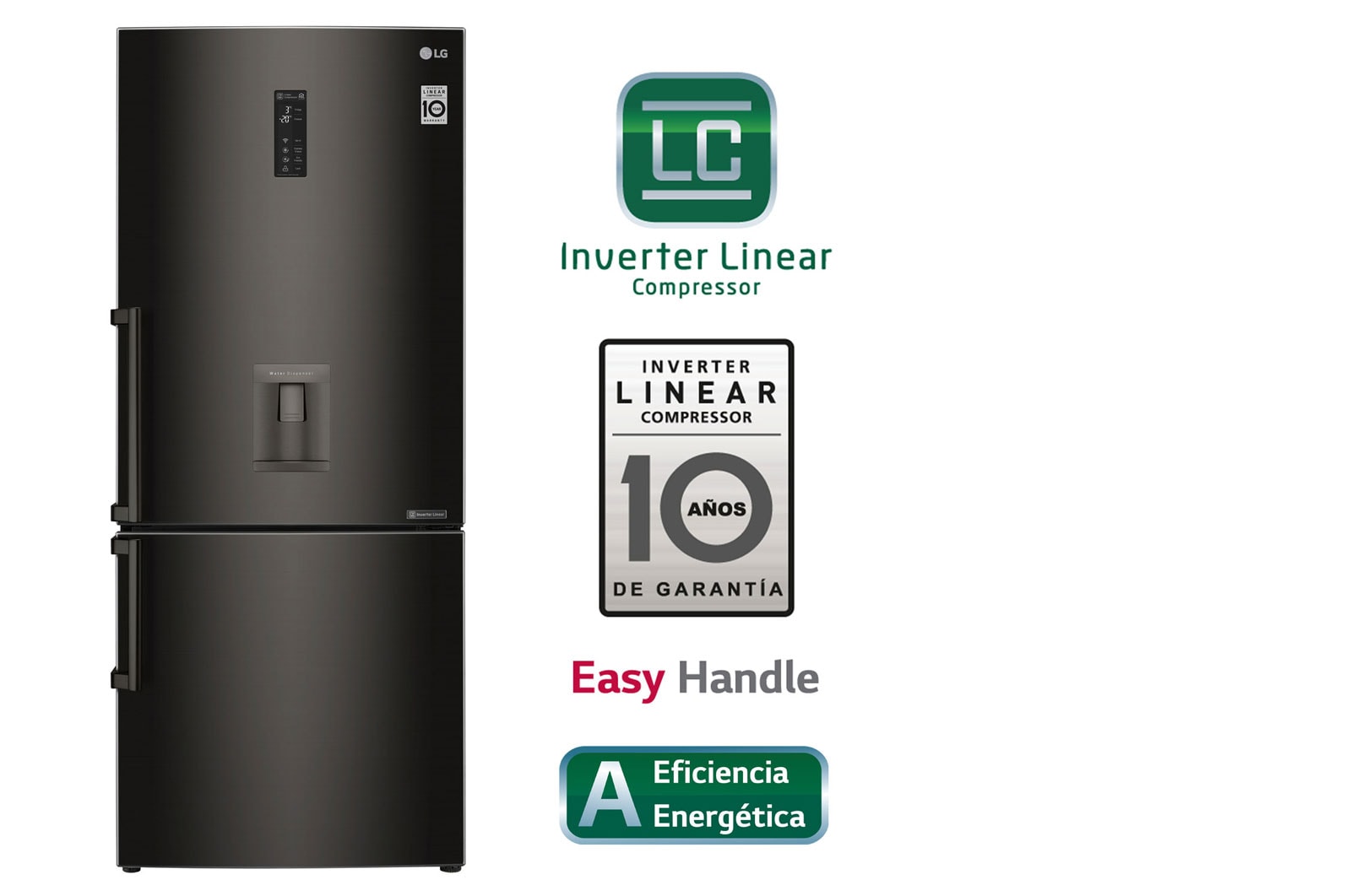 Vista frontal de Refrigeradora con Inverter Linear Compressor, 440 L  GB45EVD