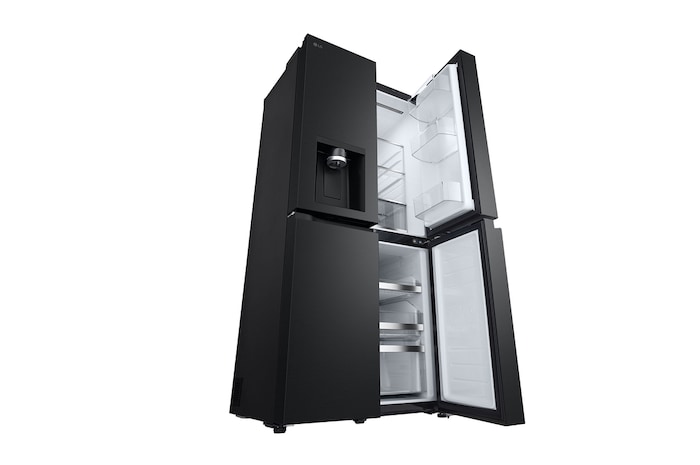 perspective side view open door