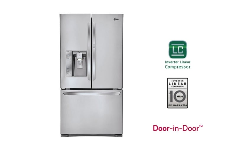Vista frontal de Refrigeradora con Puerta Mágica, 3 niveles en el congelador y capacidad total de 697Lt. Netos GR-J318LSJ
