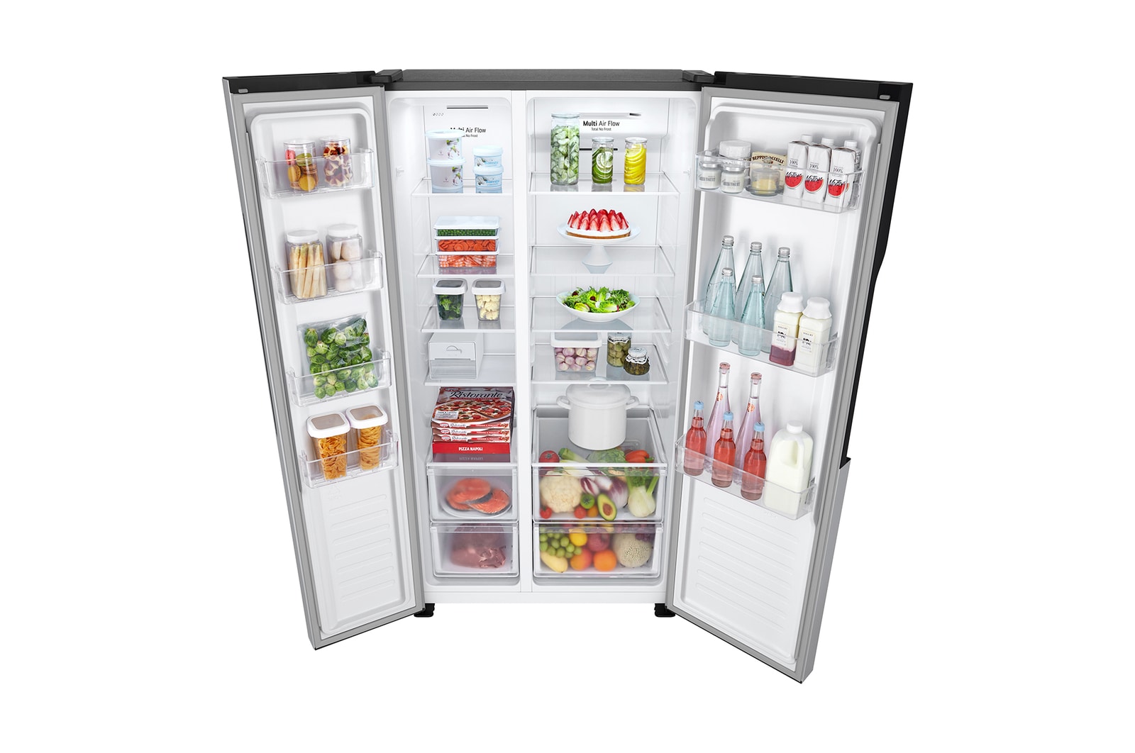 LG Refrigeradora LG  Side by Side 509L con Múltiple Flujo de Aire, Total No Frost y Panel LED Táctil, GS51MPD