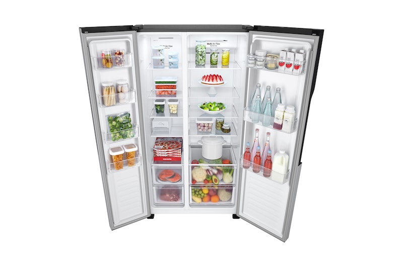 LG Refrigeradora LG  Side by Side 509L con Múltiple Flujo de Aire, Total No Frost y Panel LED Táctil, GS51MPD