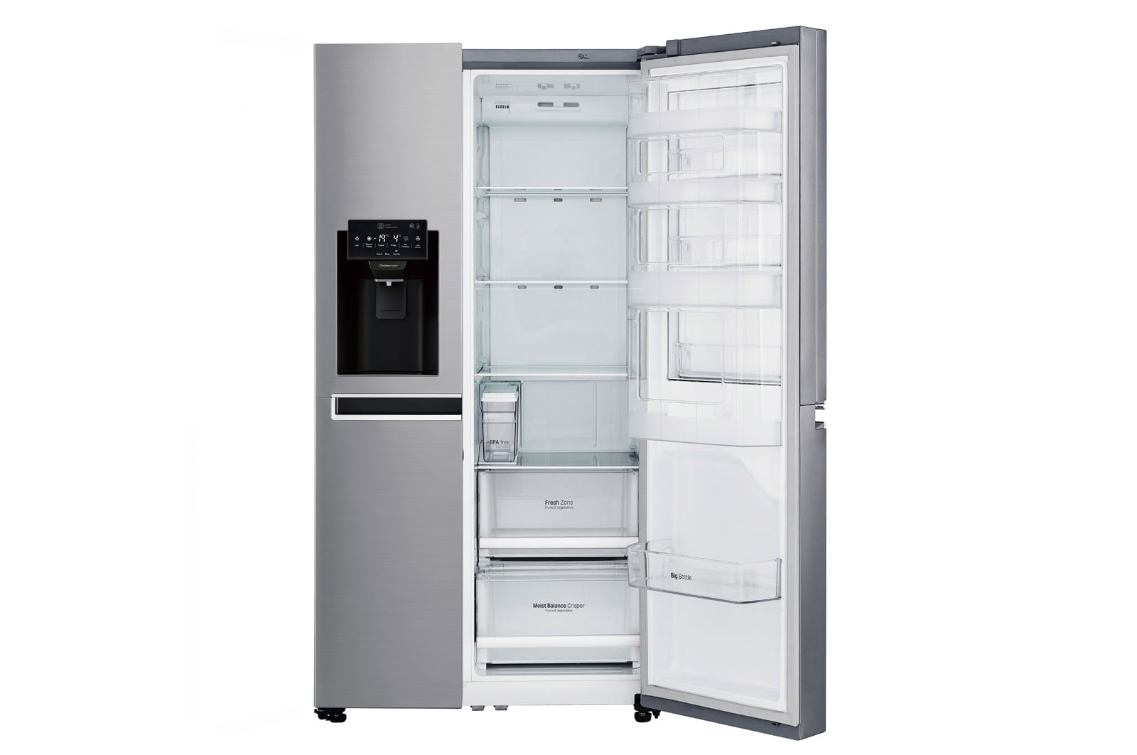 LG Refrigeradora Side by Side 601L, Door-in-Door con Mútiple Flujo de aire y conectividad Wi-Fi, GS65SDPN
