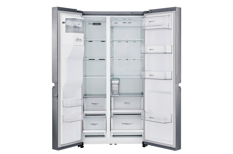 LG Refrigeradora Side by Side 601L con Múltiple Flujo de aire y conectividad Wi-Fi, plateada, GS65SPPN