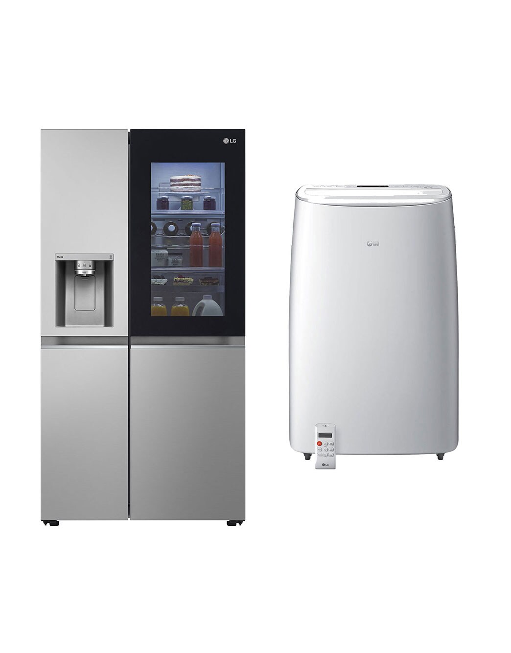 COMBO Refrigeradora Side by Side 617L InstaView + Aire Acondicionado LG