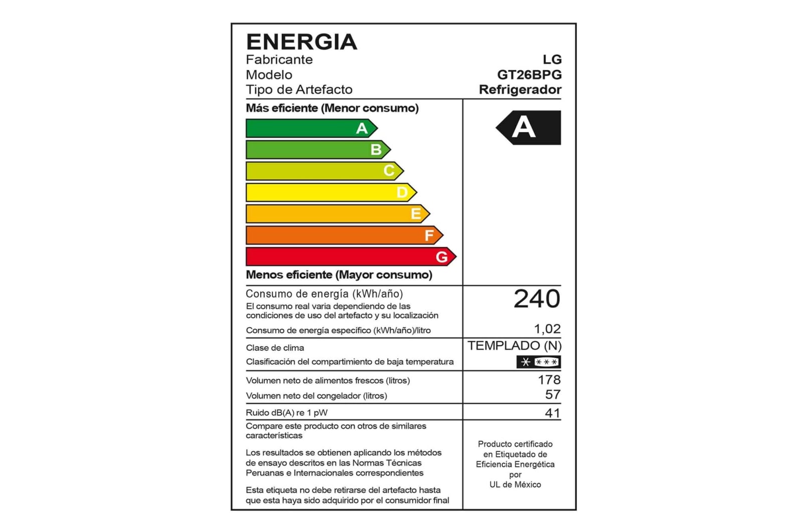 LG Refrigeradora Top Freezer 235L con Múltiple Flujo de aire, Control de humedad y diagnóstico inteligente, GT26BPG