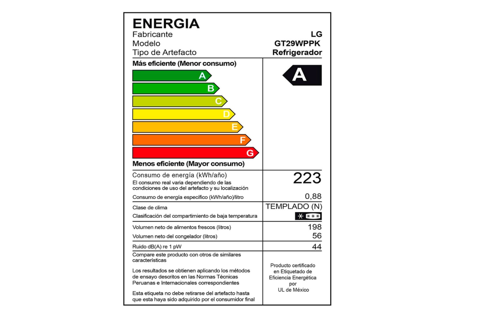 LG Refrigeradora Top Freezer 254L con Control de humedad, GT29WPPK