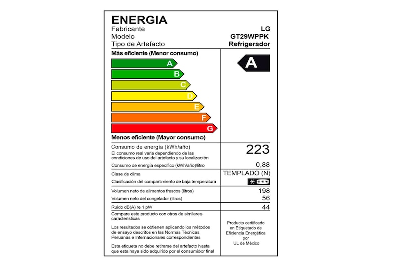 LG Refrigeradora Top Freezer 254L con Control de humedad, GT29WPPK