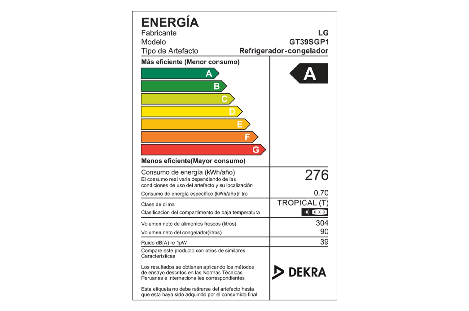 LG Refrigeradora Top Freezer 394L con Door Cooling y ThinQ, GT39SGP1