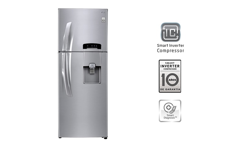 Vista frontal de Refrigeradora con Smart Inverter Compressor, 10 años de garantía y 394Lt. Netos GT40SGP