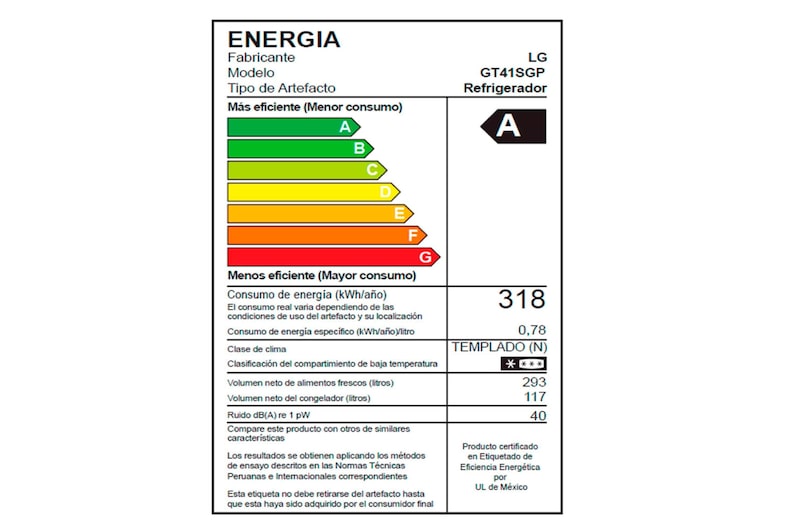 LG Refrigeradora Top Freezer 410L con Door Cooling y ThinQ, GT41SGP