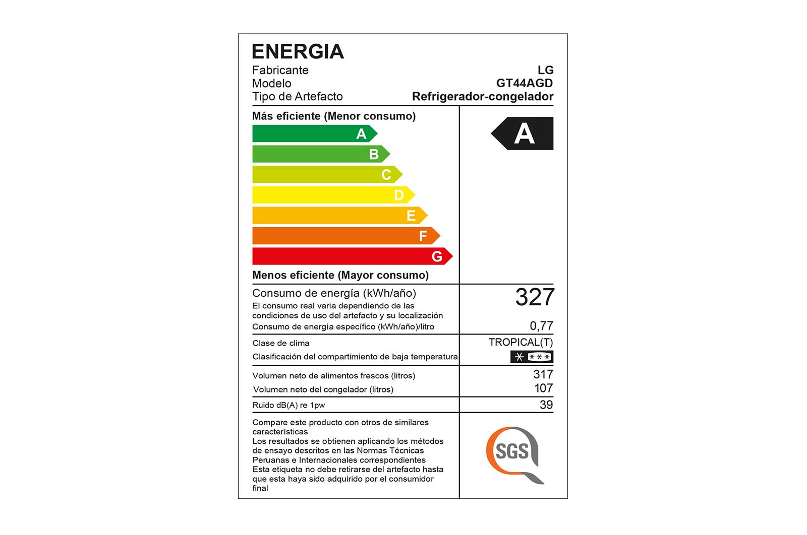 LG Refrigeradora Top Freezer 424L con Door Cooling y ThinQ, GT44AGD