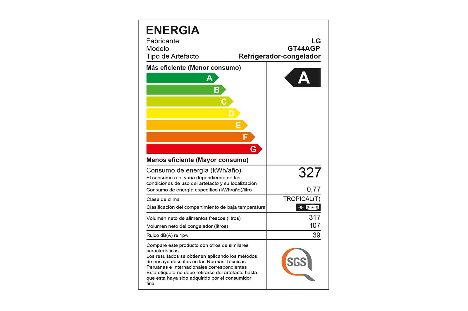LG Refrigeradora Top Freezer 424L con Door Cooling, GT44AGP