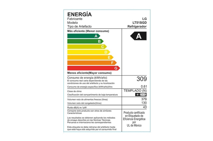 LG Refrigeradora LG Top Freezer 509L con DoorCooling y ThinQ, GT51SGD