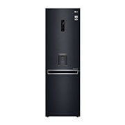 Vista frontal de Refrigeradora Bottom Freezer 336L con DoorCooling y conectividad Wi-Fi, Matte Black LB37WGT