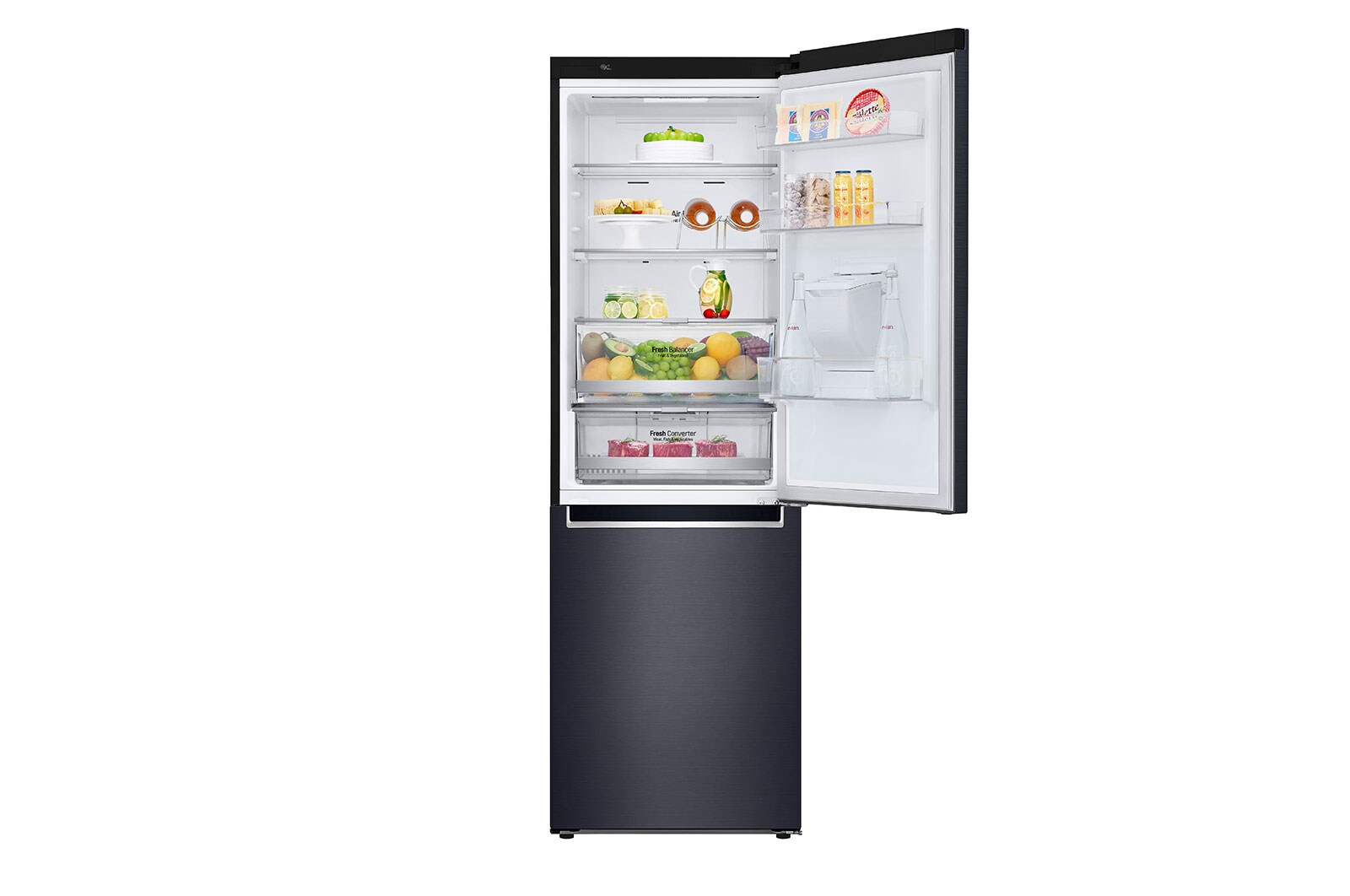 LG Refrigeradora Bottom Freezer 336L con DoorCooling y conectividad Wi-Fi, Matte Black, LB37WGT