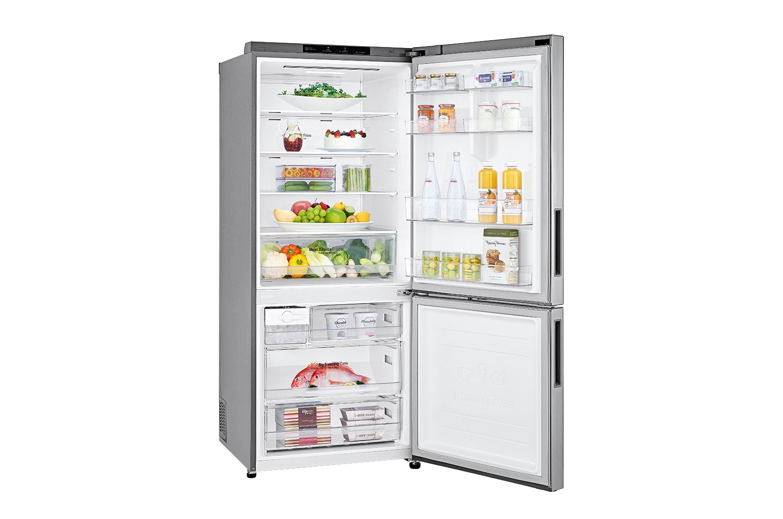 LG Refrigeradora Bottom Freezer 408L con Múltiple Flujo de aire y diagnóstico inteligente, LB41BPP
