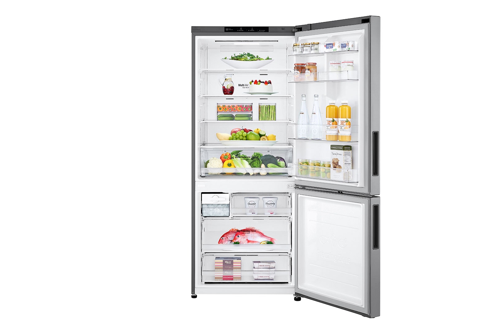 LG Refrigeradora Bottom Freezer 408L con Múltiple Flujo de aire y diagnóstico inteligente, LB41BPP