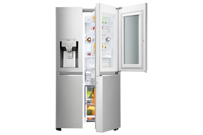 LG Refrigeradora Side by Side 601L, InstaView con HygieneFresh+ y conectividad Wi-Fi, acero, LS65SXN