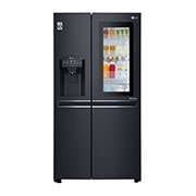 Vista frontal de Refrigeradora Side by Side 601L, InstaView™ con HygieneFresh&#43; y conectividad Wi-Fi, Negro Mate LS65SXT