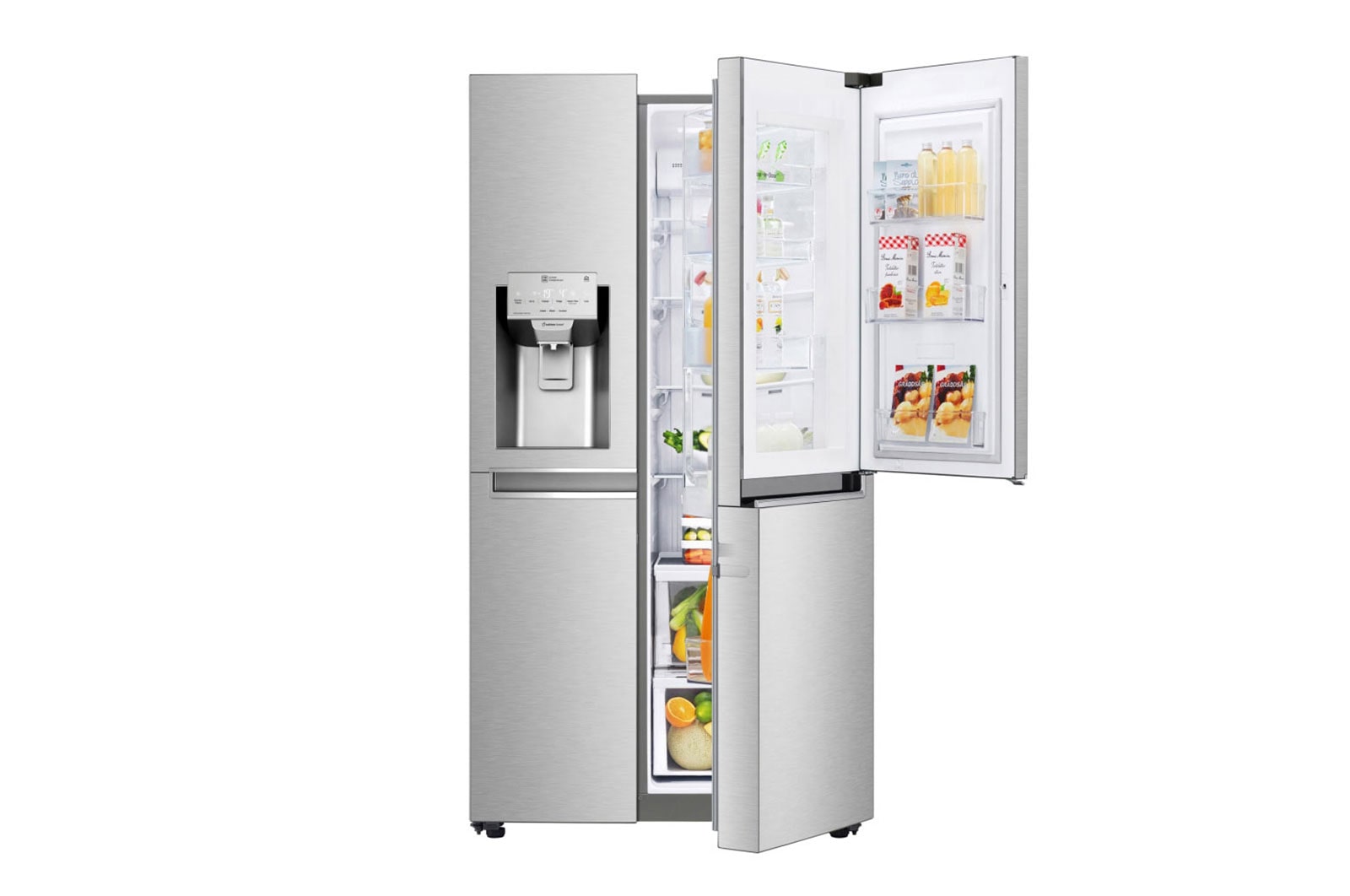 Vista frontal de Refrigeradora Side by Side 689L, Door-in-Door con Mútiple Flujo de aire y conectividad Wi-Fi LS74SDN