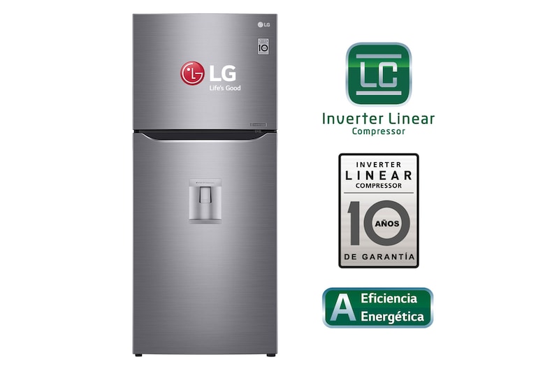 Vista frontal de Refrigeradora con Inverter Linear Compressor, 393 L LT39WPP