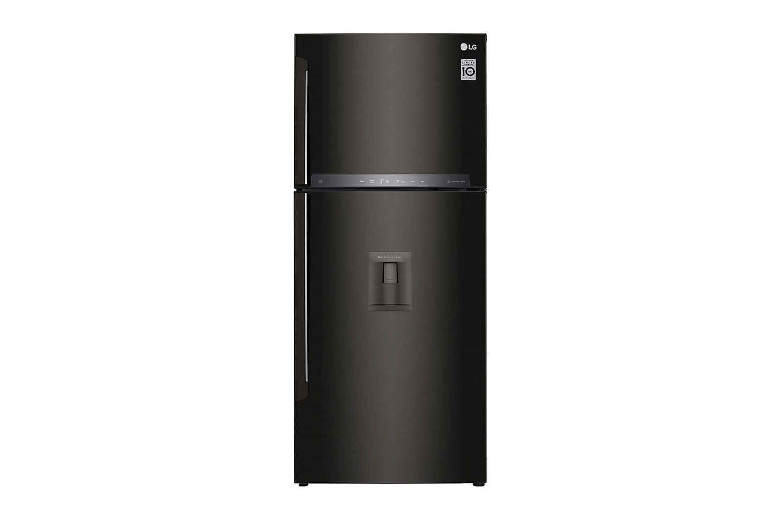 Vista frontal de Refrigeradora Top Freezer 396L, con DoorCooling, HygieneFresh&#43; y conectividad Wi-Fi, negra LT41AGD
