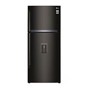 Vista frontal de Refrigeradora Top Freezer 396L, con DoorCooling, HygieneFresh&#43; y conectividad Wi-Fi, negra LT41AGD