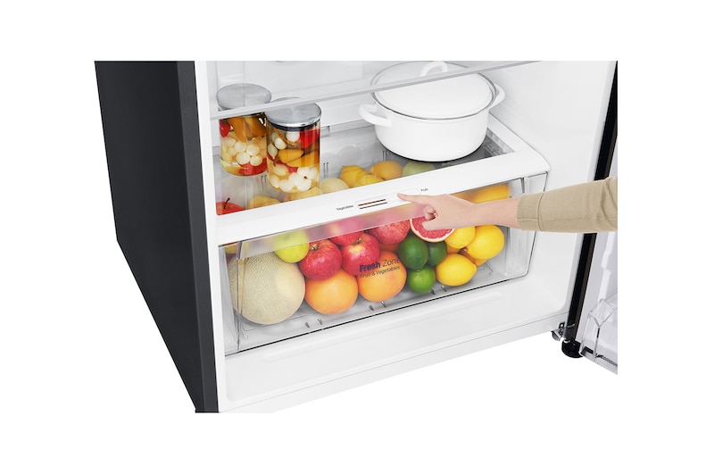 LG Refrigeradora Top Freezer 396L, con DoorCooling, HygieneFresh+ y conectividad Wi-Fi, negra, LT41AGD