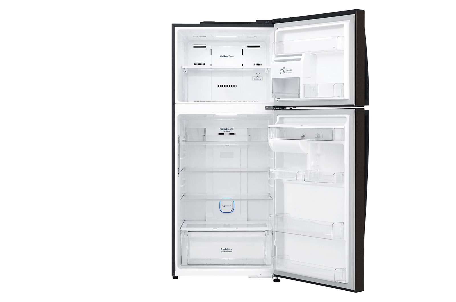 LG Refrigeradora Top Freezer 396L, con DoorCooling, HygieneFresh+ y conectividad Wi-Fi, negra, LT41AGD