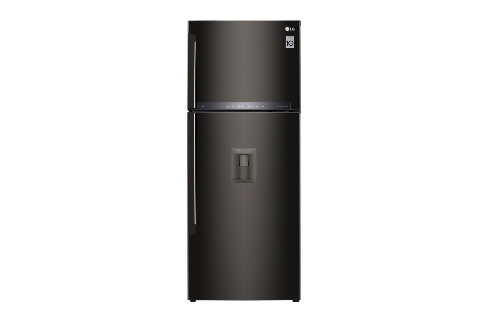 Vista frontal de Refrigeradora Top Freezer 424L con DoorCooling, HygieneFresh&#43; y conectividad Wi-Fi, negra LT44AGD