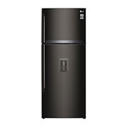 Vista frontal de Refrigeradora Top Freezer 424L con DoorCooling, HygieneFresh&#43; y conectividad Wi-Fi, negra LT44AGD