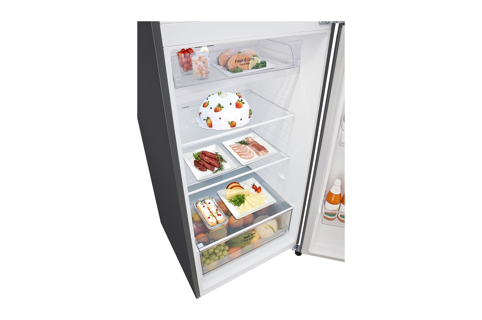 drawer view with food stored