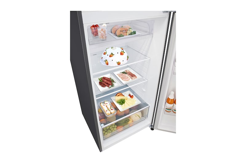 drawer view with food stored