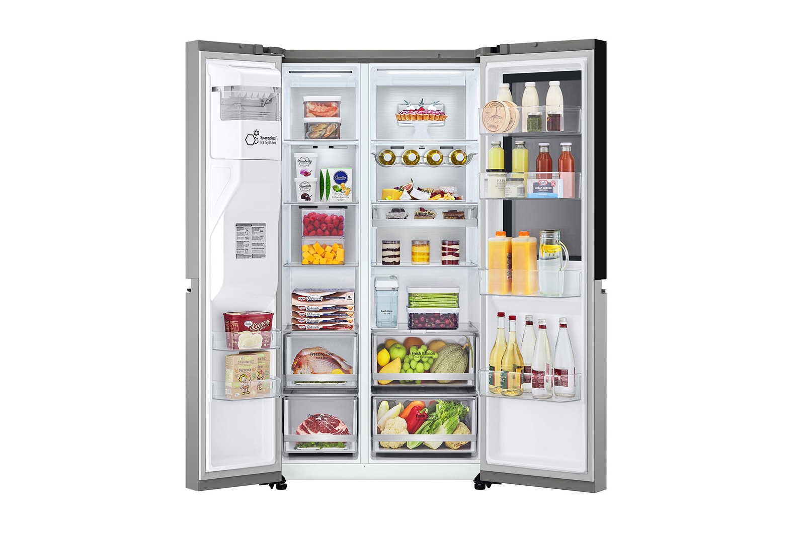 front view door open with food