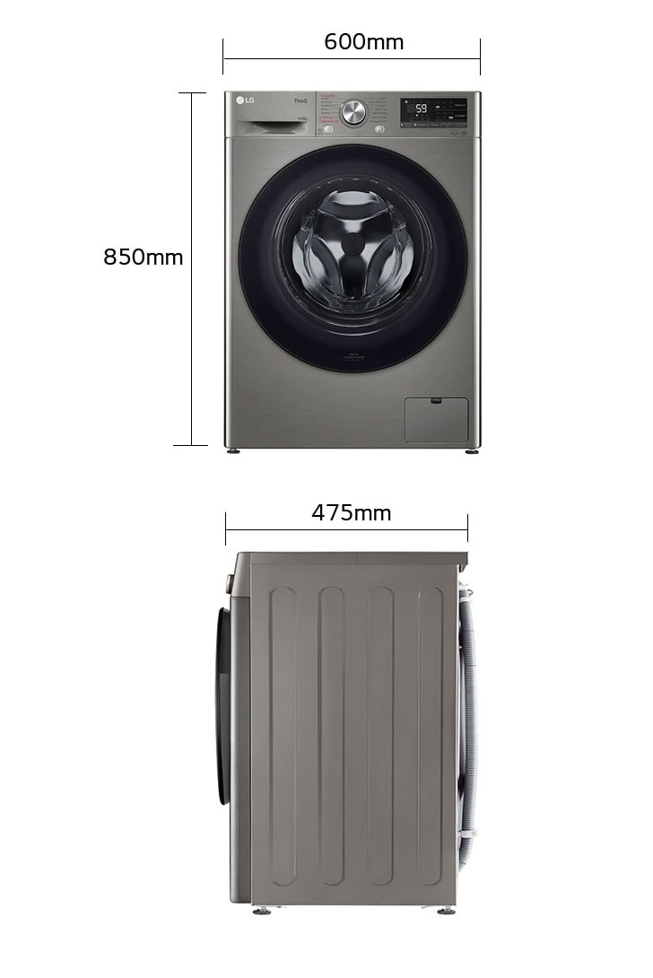 Máquina secadora de ropa de carga frontal de 1400 W con bañera de acero  inoxidable, 4 programas de secado, sensor de humedad automático, panel  táctil