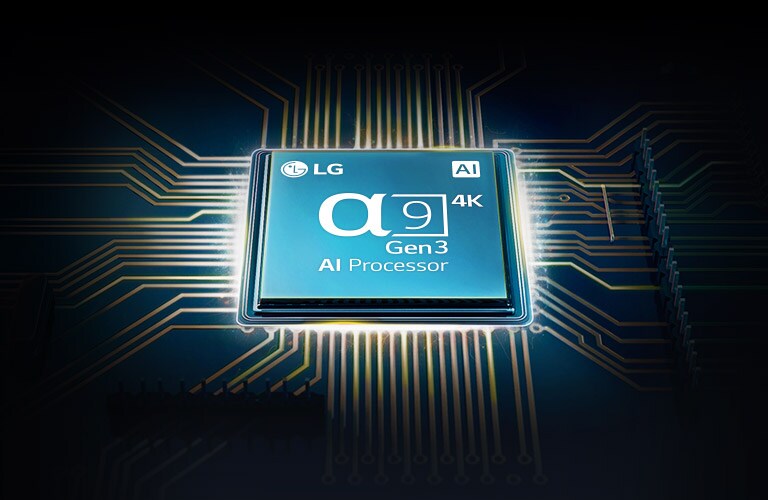 Chip Alpha 9 montado en una placa base de TV