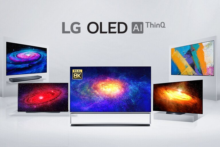 LG OLED models are arranged in space